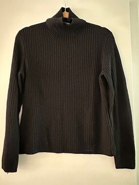 Brooks Brothers Black Ribbed Turtleneck Sweater